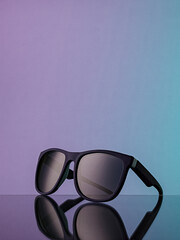 sunglasses on blue background