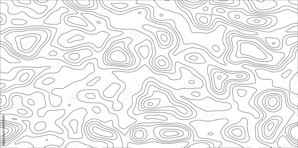 Aufkleber  Retro topographic map.White wave paper curved reliefs abstract background .Modern design with White background with topographic wavy pattern design. Contour maps. Vector illustration.