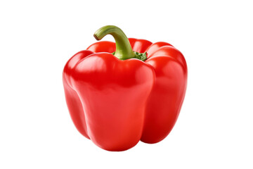Red Bell Pepper on Transparent Background. Generative Ai.