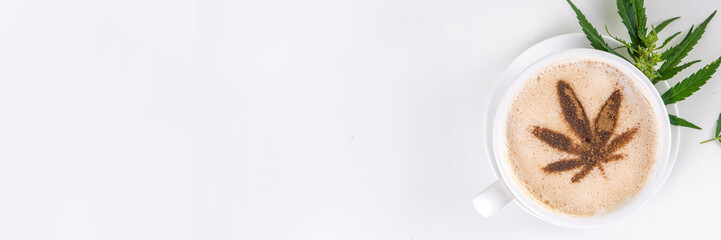 Cannabis hemp cbd coffee latte