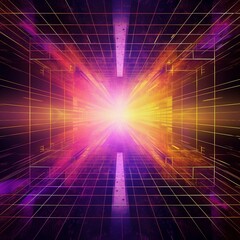 Abstract sci fi background purple pink yellow colors