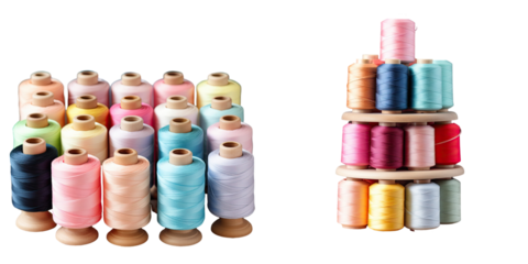 Thread and needle set for sewing transparent background