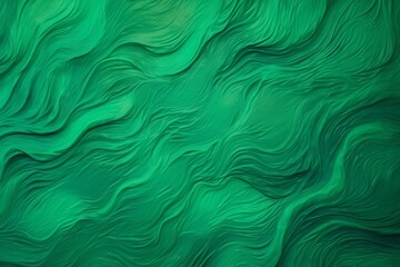 Obraz premium A vibrant green background with abstract wavy lines