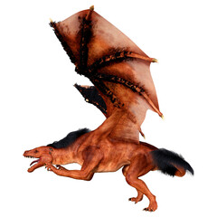 Fototapeta premium 3D Rendering Fairy Tale Dragon on White