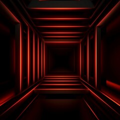 Room with red lines and black background