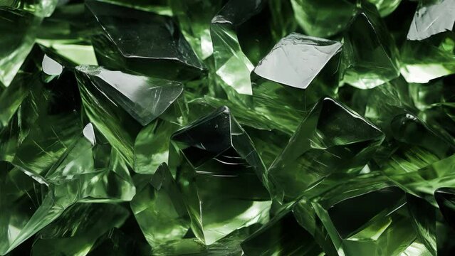 Abstract 4K green diamond crystal clear background