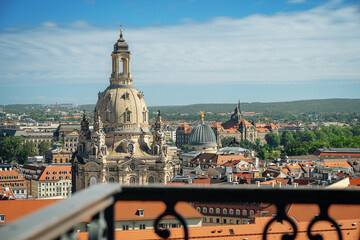 Blick von der Kreuzkirche auf die Frauenkirche