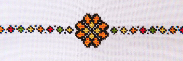 Background with element handmade embroidery for banner.