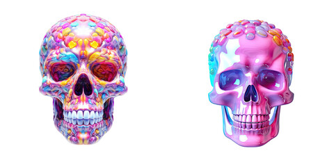 Skull involving drugs transparent background