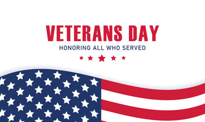 Veterans Day. USA holiday. Vector illustration .Honoring all who served.