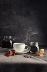 A cup of fragrant tea on the table