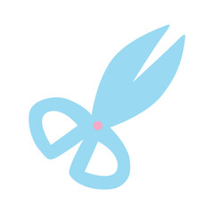 Blue scissors, school supply illustration 