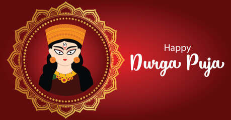 Happy Navratri Durga Puja Indian Hindu Festival Vector Celebration