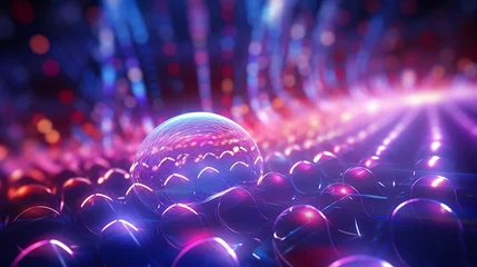 Foto op Plexiglas Futuristic background with neon lights. Sci-fi landscape with neon lights. Futuristic portal to the future. © alionaprof