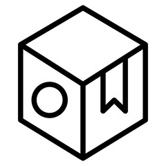 Box icon. Empty open shipping box or unboxing line art