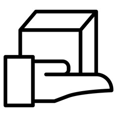 Box home delivery icon. Outline box home delivery vector icon for web design and app