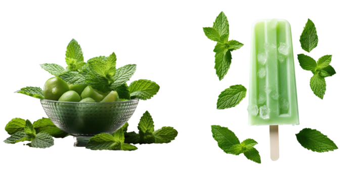 mint that is green transparent background - Powered by Adobe