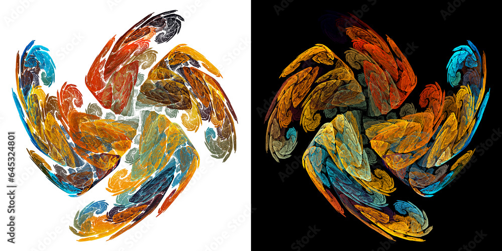 Aufkleber the scaly blades of abstract colorful propellers are composed of spirals. set of graphic design elem