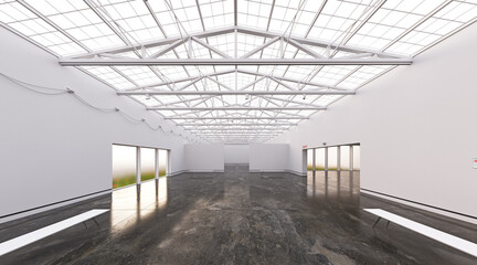 open space interior white design.