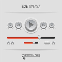 Web UI elements design. Buttons, sliders and switches. User interface. Vector illustration.