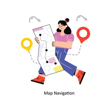 Map Navigation Flat Style Design Vector illustration. Stock illustration