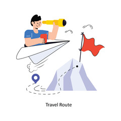 Travel Route Flat Style Design Vector illustration. Stock illustration