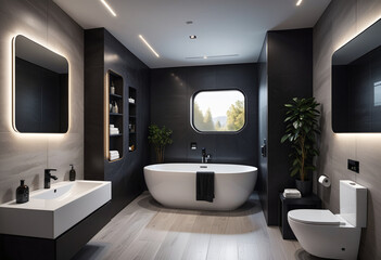 Fototapeta na wymiar Futuristic Modern Bathroom