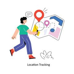 Location Tracking Flat Style Design Vector illustration. Stock illustration