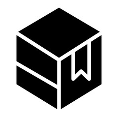 Box icon. Empty open shipping box or unboxing line art