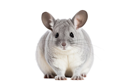 Adorable chinchilla with soft fur isolated on a transparacy background