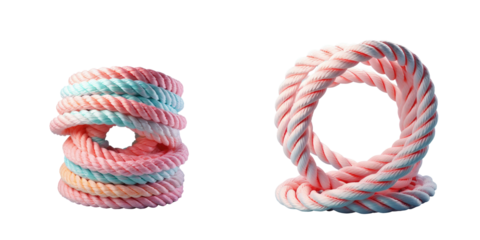 white studio with isolated rope coil transparent background