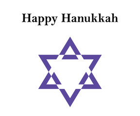 Fototapeta premium Happy Hanukkah star of david White and shiny star of religious celebration