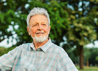 man outdoor senior happy retirement elderly portrait male active park smiling old fun nature happiness mature lifestyle beautiful bench vitality