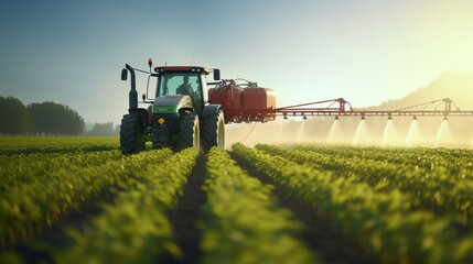 Fototapeta premium tractor working in the field