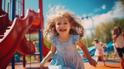 smiling girl on playground