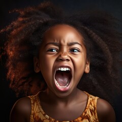 child screaming in portrait