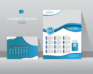 creative modern print ready one page 12th month 2024 wall calendar design.  The month starts on Saturday.