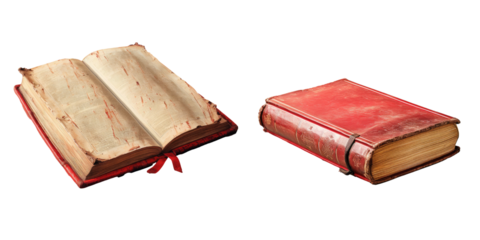 transparent background isolates red paged Bible