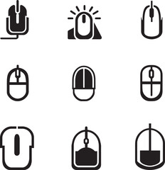 Computer Mouse Icon vector Illustration set of group