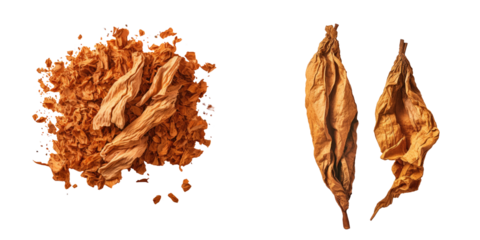 Tobacco dried on transparent background