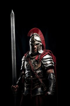 roman centurion armor and a helmet with steel