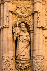 Architectural feature in the facade of the Church of Mercy in Murcia, Spain