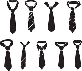 Necktie Icon vector silhouette black color