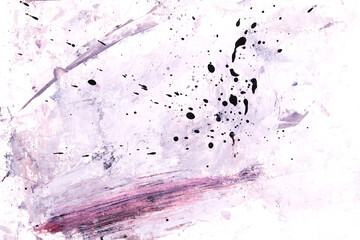 Abstract purple background. Watercolor ink art collage. Stains, blots and brush strokes of acrylic paint