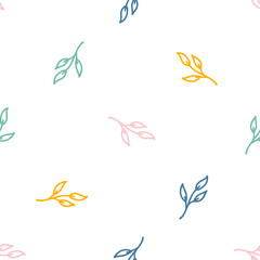 Seamless pattern with colorful boho plant