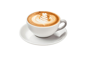 Cappuccino with Heart Shape Isolated on Transparent Background. Generative Ai.