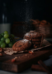 Cookies with chocolate macro