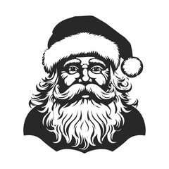 Christmas Silhouette Santa Claus with Sleigh Clip Art Silhouette christmas isolated on white