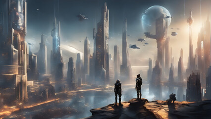 A Glimpse of the Futuristic City. Generative AI