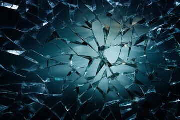 Cracked shards of glass background, smash